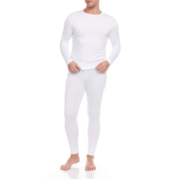 Men Thermals White Microfiber Fleece Long Johns Winter Baselayer Underwear M-2XL - Picture 2 of 5